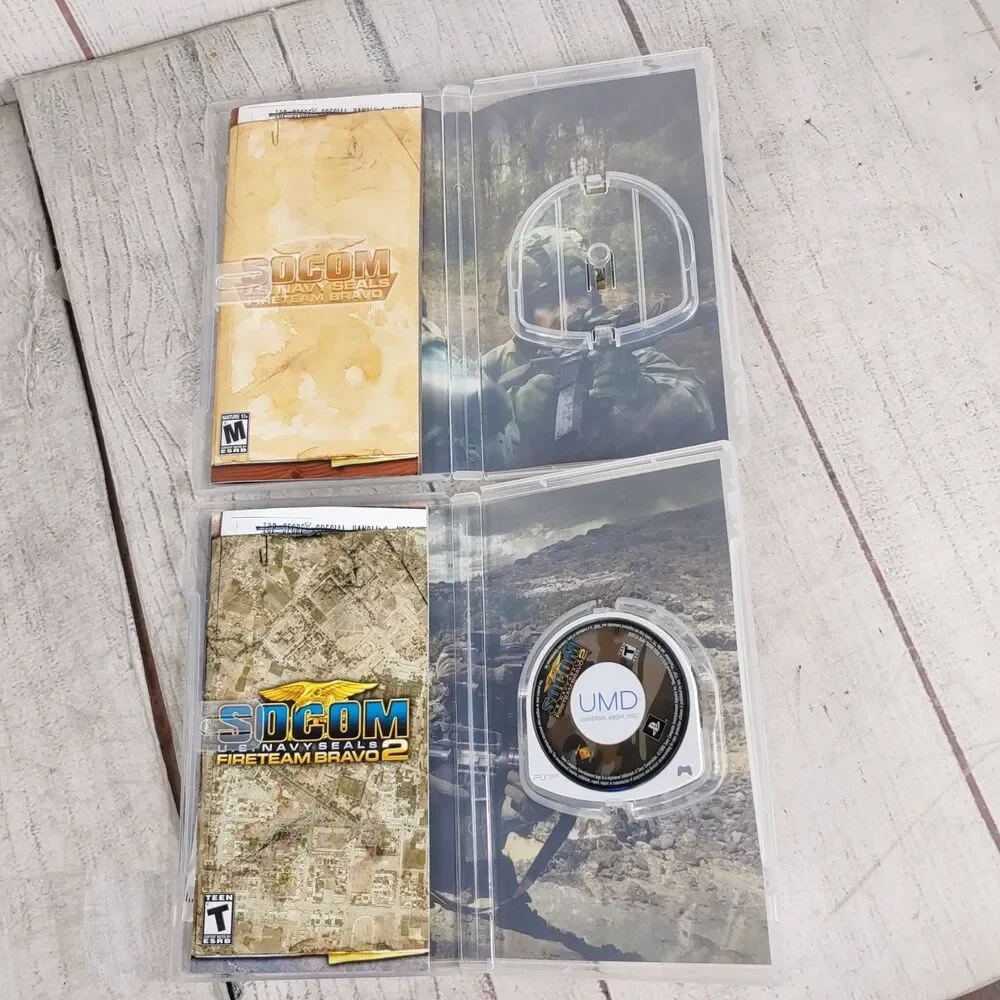 Sony PSP Greatest Hit SOCOM US Navy Seals Fireteam Bravo & Fireteam Bravo 2 USED